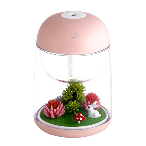Micro Oil Diffuser Cool Mist Humidifier  House Room Mini Air Humidifiers for Baby Bedroom - Various Night Lights (Pink) - B076V8PGN3